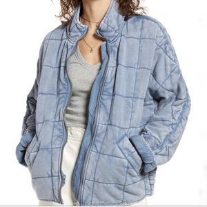 Free People Quilted Dolman Jacket Wavy Waters | Size S